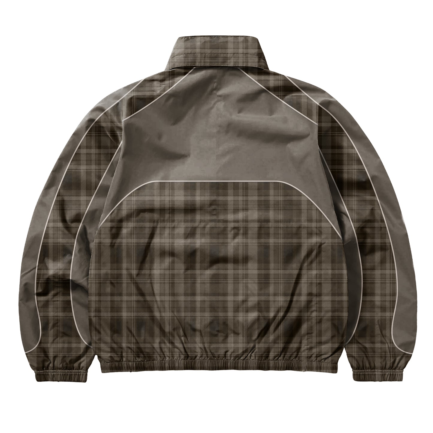 Allivir Champ Nylon Jacket - Mocha Plaid