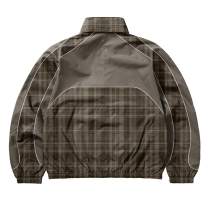 Allivir Champ Nylon Jacket - Mocha Plaid
