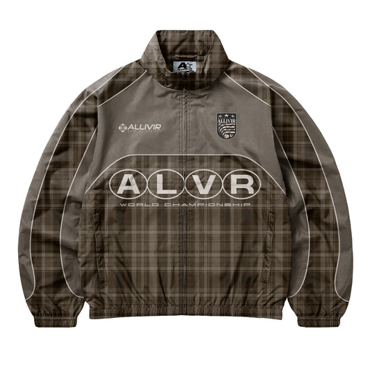 Allivir Champ Nylon Jacket - Mocha Plaid