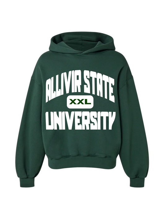Allivir State University Hoodie in Forest Green